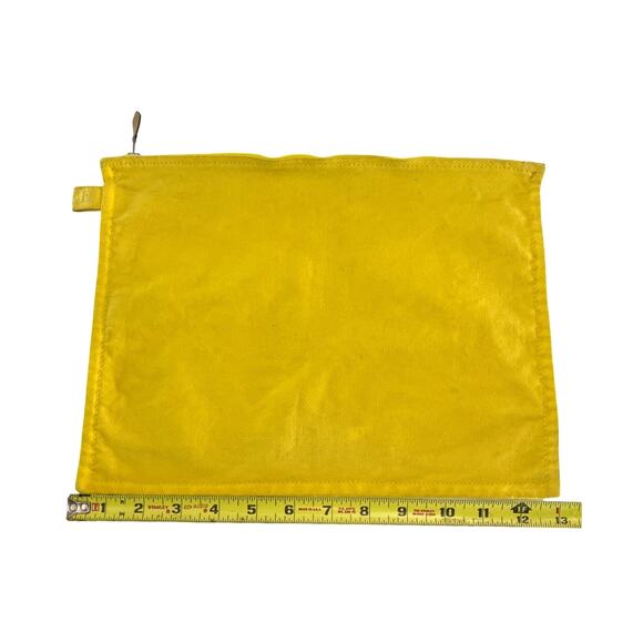Hermès Bora Bora GM Pouch Yellow Canvas Travel Clutch Authentic Large Size - Picture 12 of 14